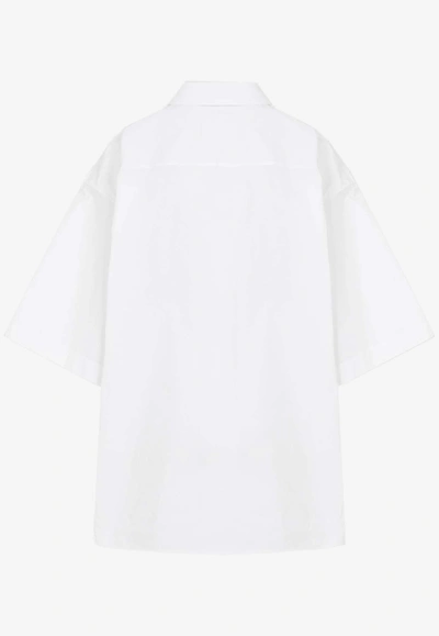 Shop Maison Margiela Button-down Short-sleeved Shirt In White