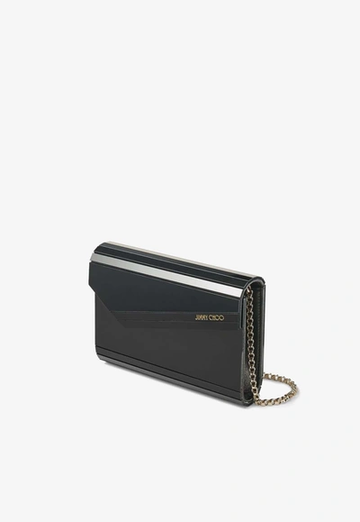 Shop Jimmy Choo Candy Clutch With Chain Strap In Black