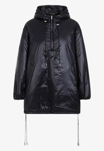 Shop Saint Laurent Cassandre Windbreaker In Black