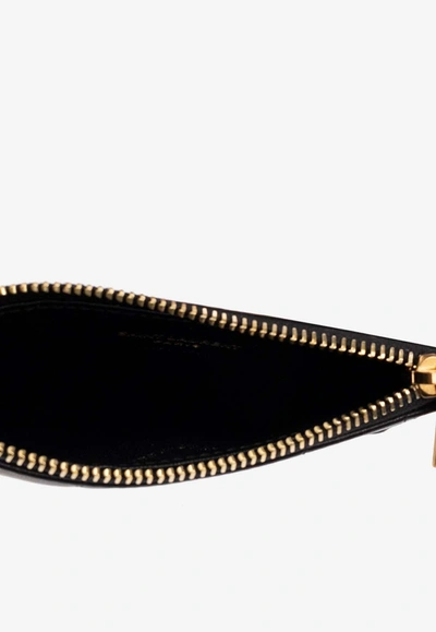 Shop Saint Laurent Cassandre Quilted Leather Zipped Cardholder In Black