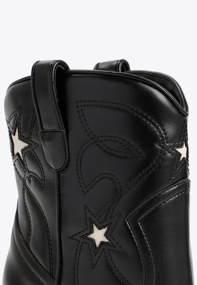 Shop Stella Mccartney Cowboy Ankle Boots In Leather In Black