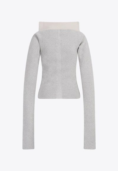 Rick Owens High-neck Extra Long-sleeves Jumper In Gray