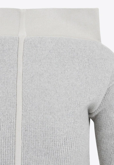 Rick Owens High-neck Extra Long-sleeves Jumper In Gray
