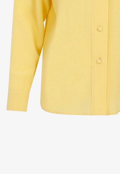 Shop Gucci Crepe De Chine Shirt In Yellow