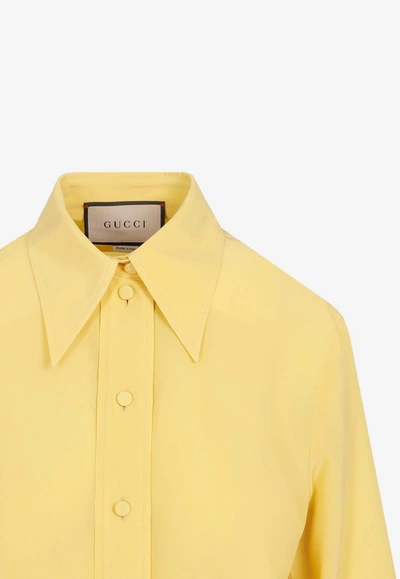 Shop Gucci Crepe De Chine Shirt In Yellow