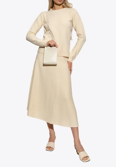 Jil Sander Crewneck Wool Sweater In Cream