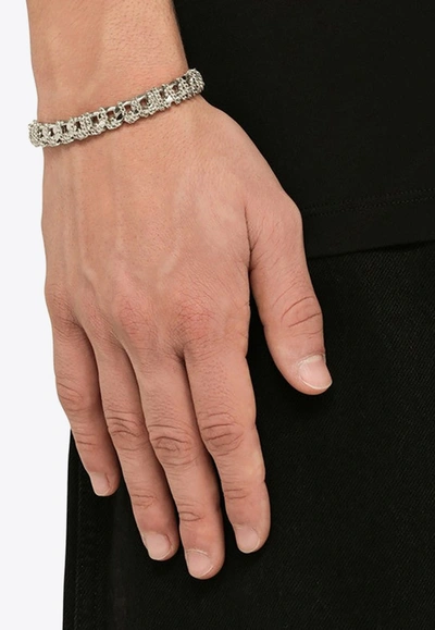 Emanuele Bicocchi Crystal-embellished Chain Bracelet In Silver