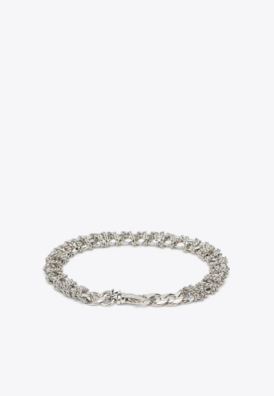 Emanuele Bicocchi Crystal-embellished Chain Bracelet In Silver