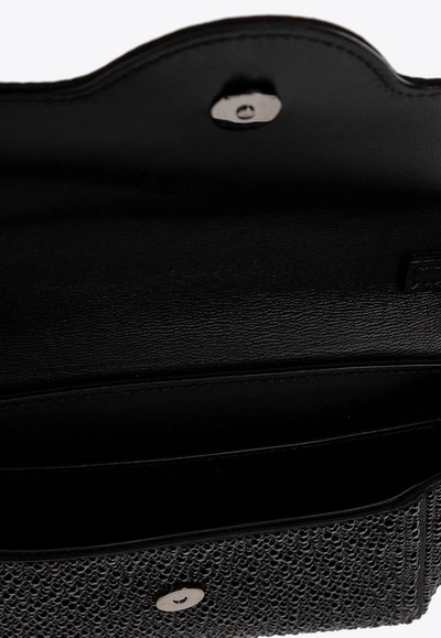 Versace Crystal-embellished La Medusa Envelope Clutch In Black