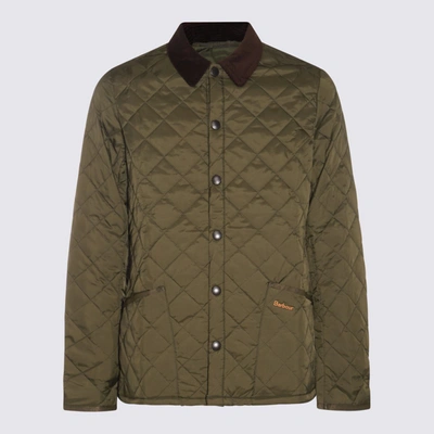 Shop Barbour Olive Down Jacket In Green