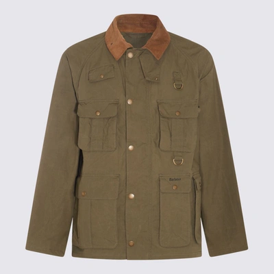 Shop Barbour Dusty Cotton Coat In Dusky Green