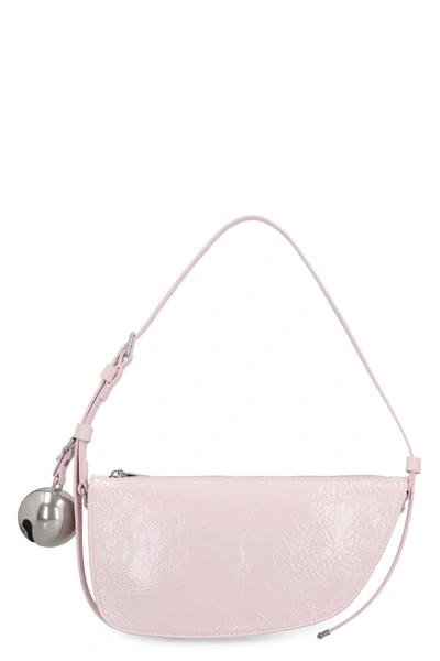 Shop Burberry Shield Sling Leather Shoulder Bag In Pink