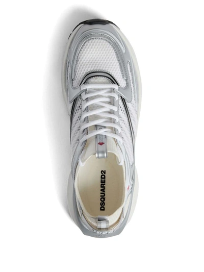 Shop Dsquared2 Sneakers In Bianco+nero+argento