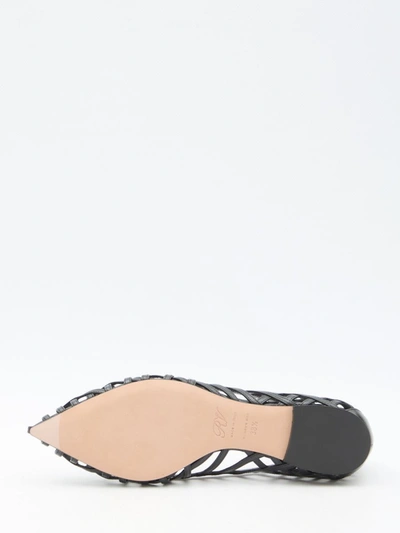 Roger Vivier Leather Point Toe Ballet Flats With Cut-out Details In Black