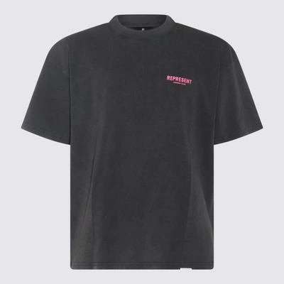 Represent T-shirt In Vintage Grey/pink