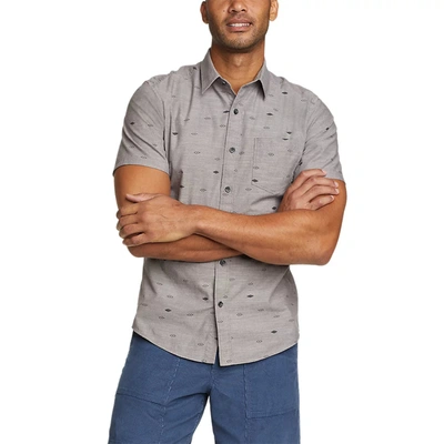 Shop Eddie Bauer Men's Camano Short-sleeve Shirt - Print In Grey