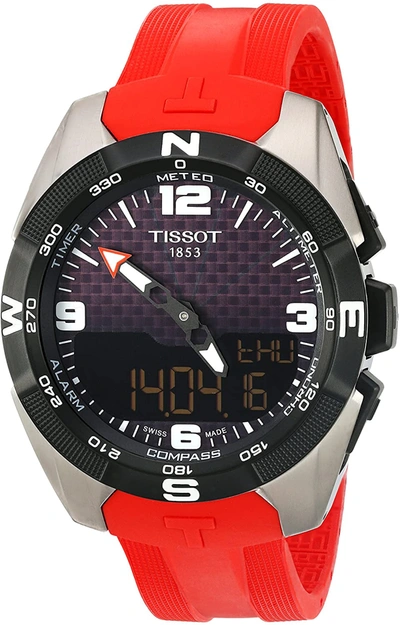 Shop Tissot Men's T-touch 45mm Quartz Watch In Red