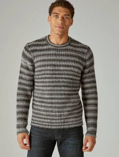 Shop Lucky Brand Men's Spacedye Crew Neck Sweater In Grey