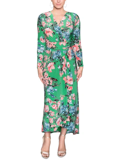 Shop Rachel Rachel Roy Plus Womens Floral Print Calf Maxi Dress In Green