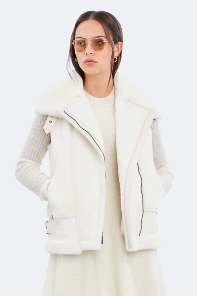 Dawn Levy Women's Maya Leather & Shearling Vest In Alabaster