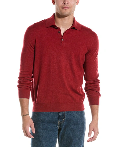 Shop Brunello Cucinelli Cashmere Polo Shirt In Red