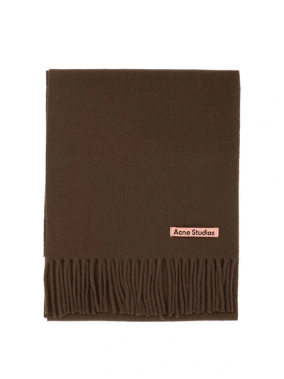 Shop Acne Studios Fringed Scarf In Brown