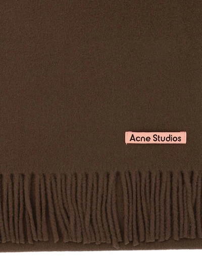 Shop Acne Studios Fringed Scarf In Brown