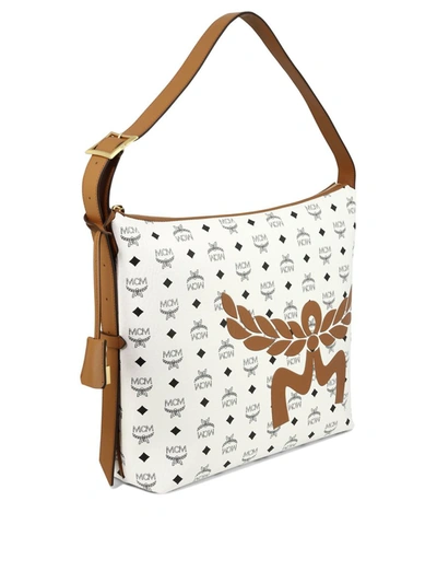 Shop Mcm "aren Hobo" Shoulder Bag In White