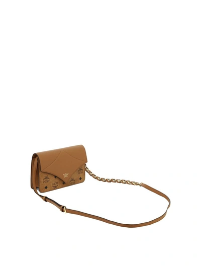 Shop Mcm "diamond" Shoulder Bag In Brown