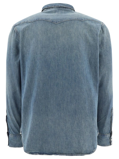 Shop Polo Ralph Lauren "western" Shirt In Blue