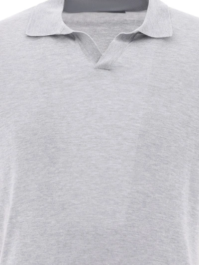 Shop Tagliatore Silk Polo Shirt In Grey