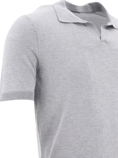 Shop Tagliatore Silk Polo Shirt In Grey