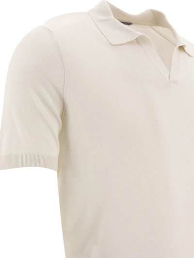 Shop Tagliatore Silk Polo Shirt In White