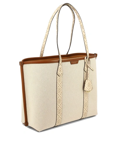 Shop Tory Burch "perry" Shopping Bag In Beige