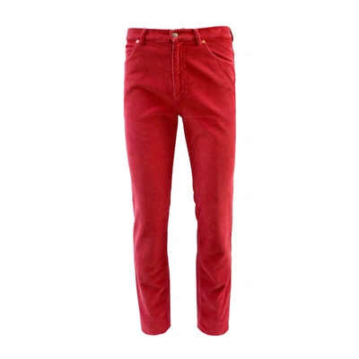 Shop Gucci Velvet Trousers In Red