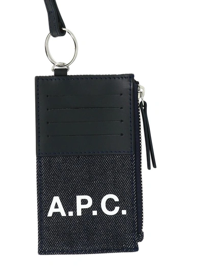 Shop Apc A.p.c. "axelle" Crossbody Wallet In Blue