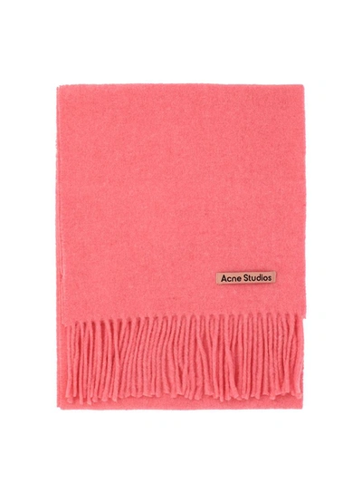 Shop Acne Studios Fringed Scarf In Pink