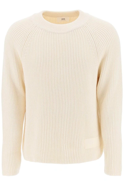 Shop Ami Alexandre Mattiussi Ami Paris Cotton-wool Crewneck Sweater In Multicolor