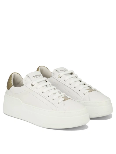 Shop Ferragamo "dahlia" Sneakers In White
