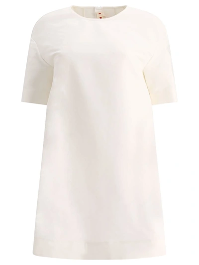 Shop Marni Cady Mini Cocoon Dress In White