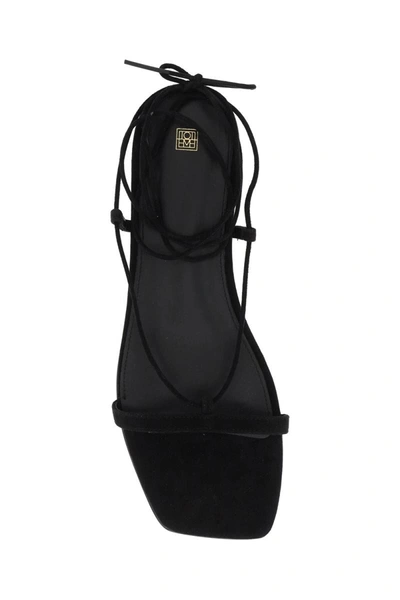 Shop Totême Toteme Suede Sandals For Women In Black