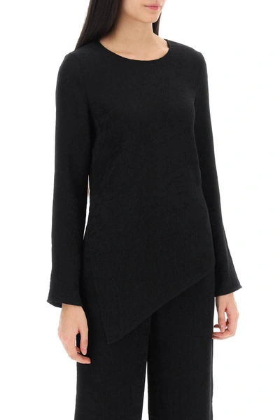 Shop By Malene Birger Simone Asymmetric Blouse In Black