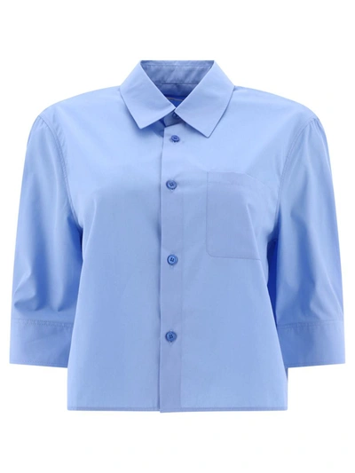 Shop Marni Cropped Shirt In Blue