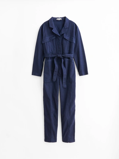 Shop Alex Mill Expedition Jumpsuit In Washed Twill In Deep Navy