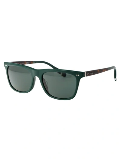 Shop Polo Ralph Lauren Sunglasses In 614171 Shiny Green