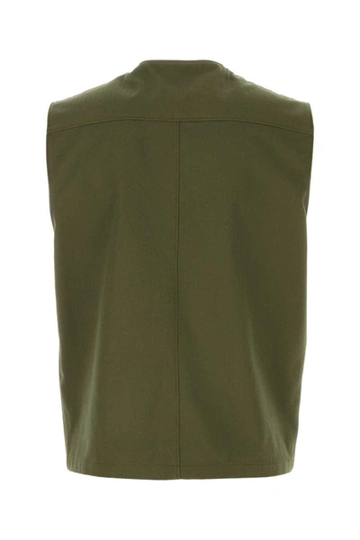 Shop Prada Jackets And Vests In Green