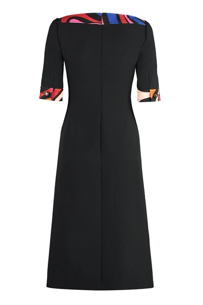 Shop Pucci Crepe Dress In Black