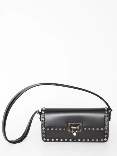 Shop Valentino Rockstud23 Shoulder Bag In Black