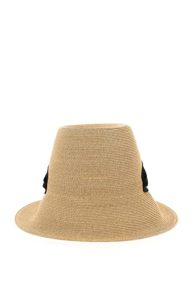 Shop Roger Vivier Straw Hat With Broche Vivier Buckle In Multicolor