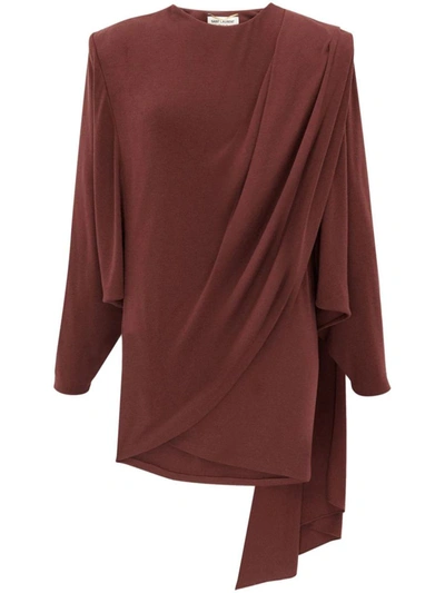 Shop Saint Laurent Dresses In Rouge Piment